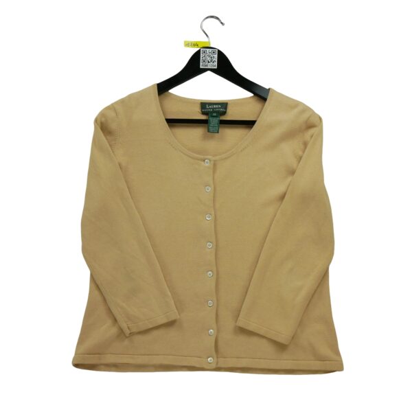 Gilet femme manches longues beige Polo Ralph Lauren Col Rond