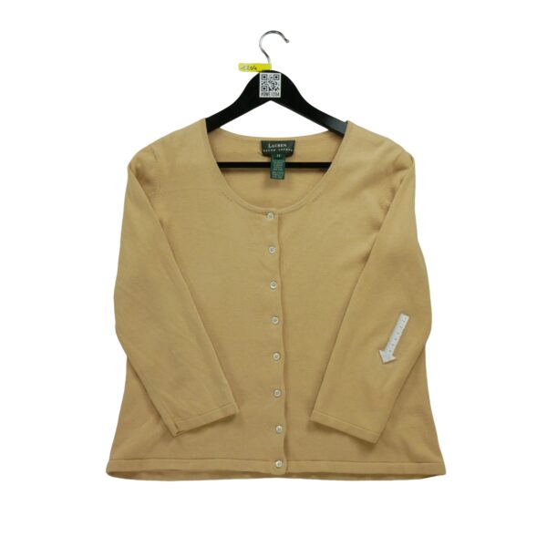 Gilet femme manches longues beige Polo Ralph Lauren Col Rond