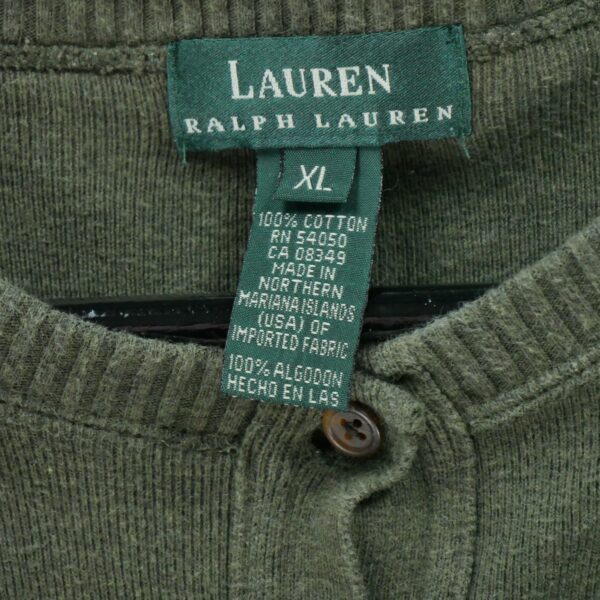 Gilet femme manches longues kaki Polo Ralph Lauren Col Rond