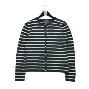 Gilet femme manches longues noir Polo Ralph Lauren Motif a rayures Col Rond
