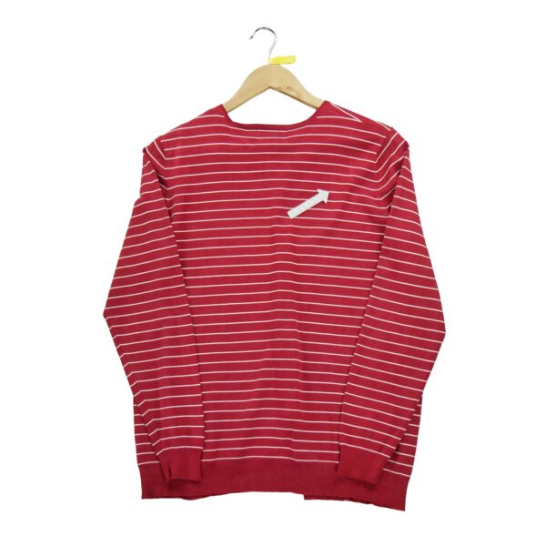 Gilet femme manches longues rouge Lauren Ralph Lauren Motif a rayures Col Rond