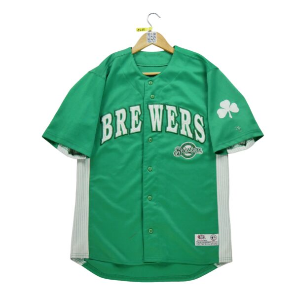 Maillot manches courtes homme vert MLB Equipe Milwaukee Brewers