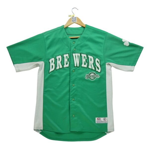 Maillot manches courtes homme vert MLB Equipe Milwaukee Brewers