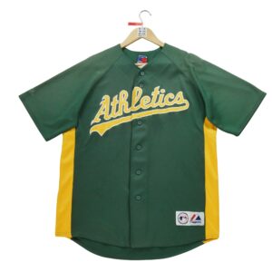 Maillot manches courtes homme vert MLB Equipe Oakland Athletics