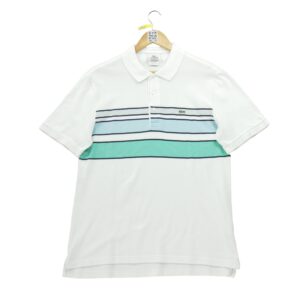 Polo manches courtes homme blanc Lacoste Motif a rayures Col Polo