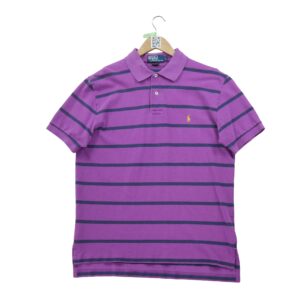Polo manches courtes homme violet Polo Ralph Lauren Motif a rayures Col Polo