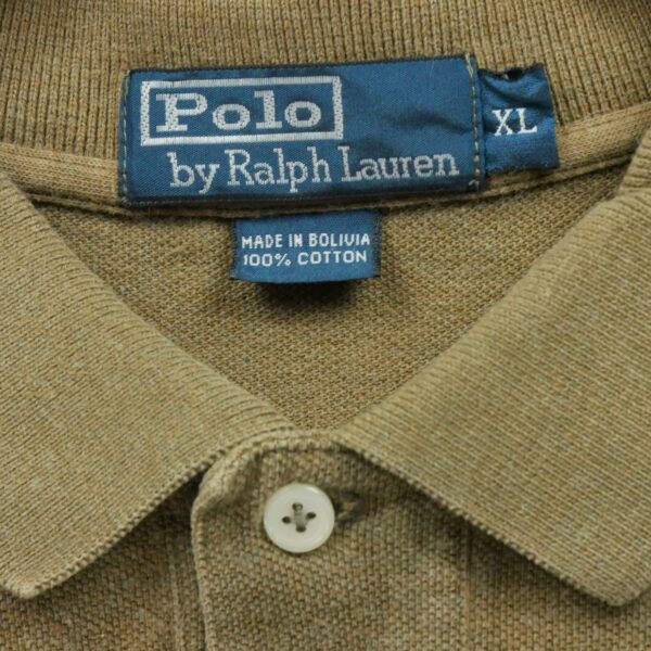 Polo manches longues homme kaki Polo Ralph Lauren Col Polo