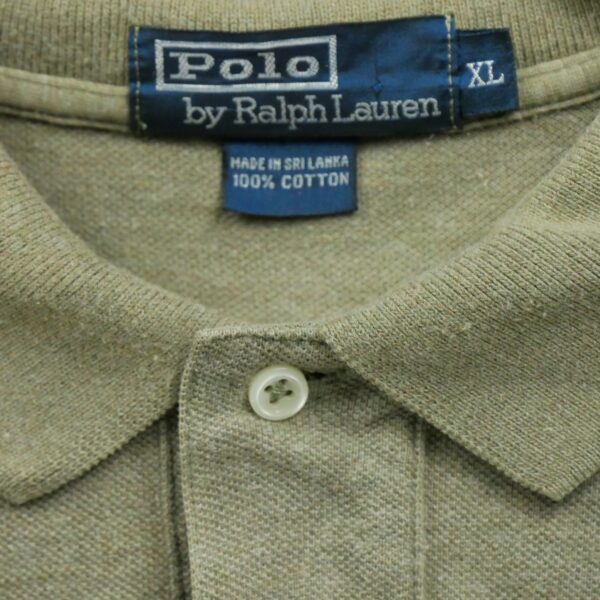 Polo manches longues homme kaki Polo Ralph Lauren Col Polo