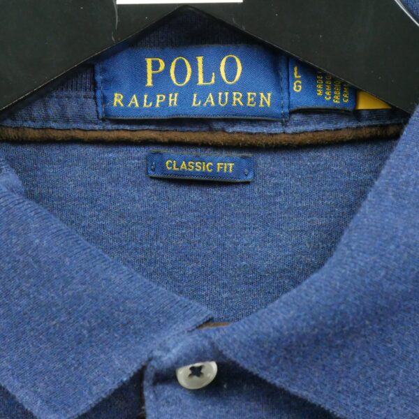 Polo manches longues homme marine Polo Ralph Lauren Col Polo