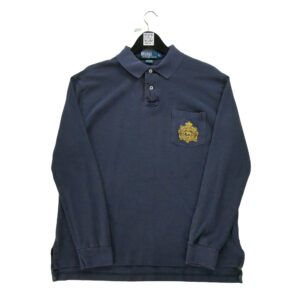 Polo manches longues homme marine Polo Ralph Lauren Col Polo