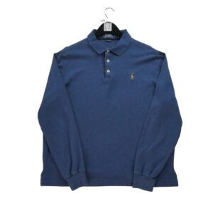 Polo manches longues homme marine Polo Ralph Lauren Col Polo
