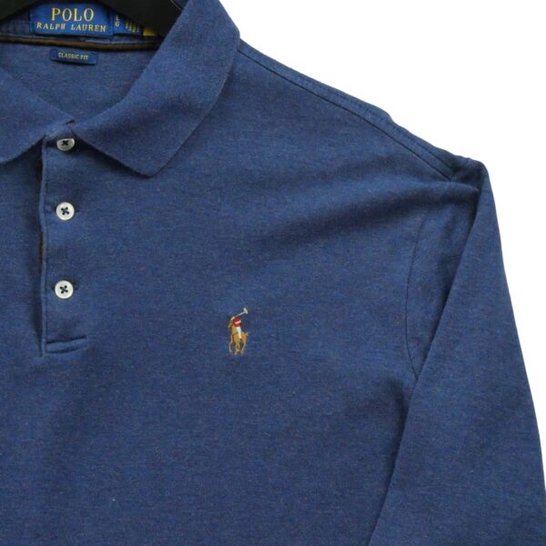 Polo manches longues homme marine Polo Ralph Lauren Col Polo