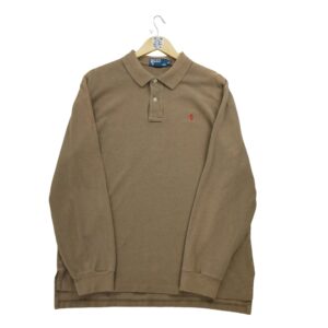 Polo manches longues homme marron Polo Ralph Lauren Col Polo