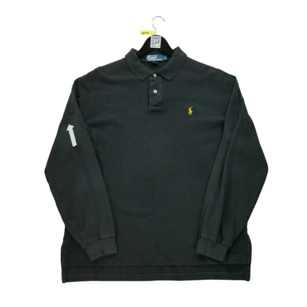 Polo manches longues homme noir Polo Ralph Lauren Col Polo