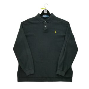 Polo manches longues homme noir Polo Ralph Lauren Col Polo