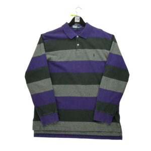 Polo manches longues homme noir Polo Ralph Lauren Motif a rayures Col Polo