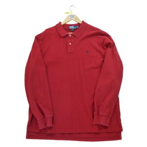 Polo manches longues homme rouge Polo Ralph Lauren Col Polo