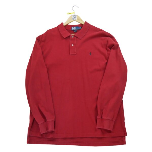 Polo manches longues homme rouge Polo Ralph Lauren Col Polo