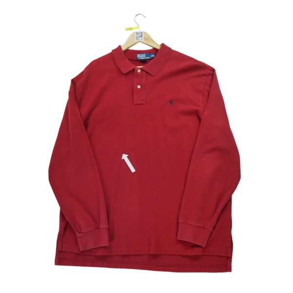 Polo manches longues homme rouge Polo Ralph Lauren Col Polo