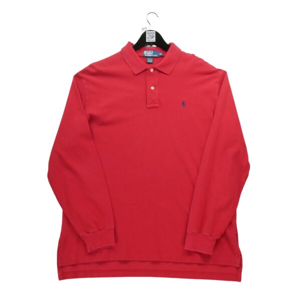 Polo manches longues homme rouge Polo Ralph Lauren Col Polo