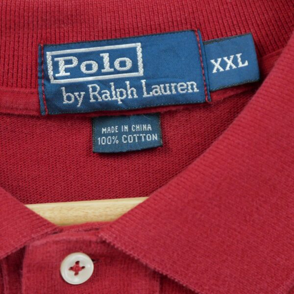 Polo manches longues homme rouge Polo Ralph Lauren Col Polo