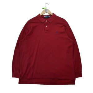 Polo manches longues homme rouge Polo Ralph Lauren Col Polo