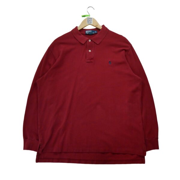 Polo manches longues homme rouge Polo Ralph Lauren Col Polo