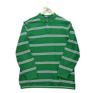 Polo manches longues homme vert Polo Ralph Lauren Motif a rayures Col Polo
