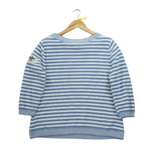 Pull femme manches longues blanc Polo Ralph Lauren Motif a rayures Col Rond