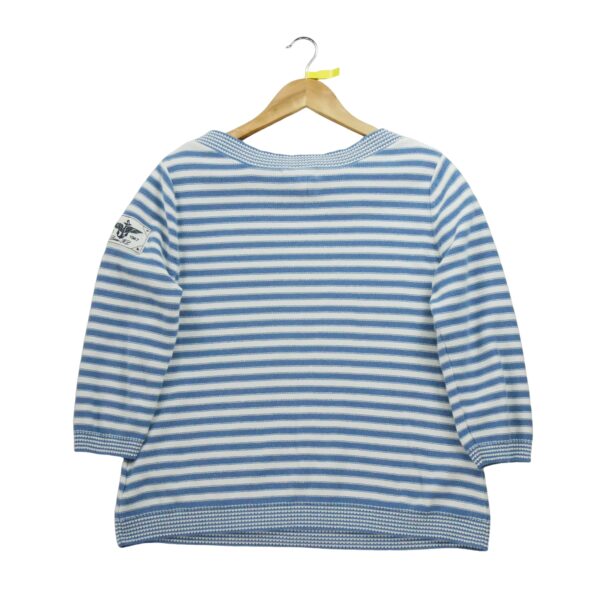 Pull femme manches longues blanc Polo Ralph Lauren Motif a rayures Col Rond