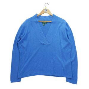 Pull femme manches longues bleu Polo Ralph Lauren Col V