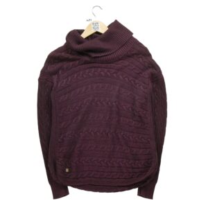 Pull femme manches longues bordeaux Polo Ralph Lauren Col Roule
