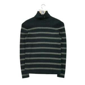 Pull femme manches longues gris Polo Ralph Lauren Motif a rayures Col Roule