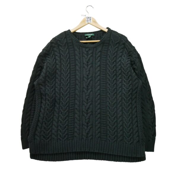 Pull femme manches longues noir Polo Ralph Lauren Col Rond