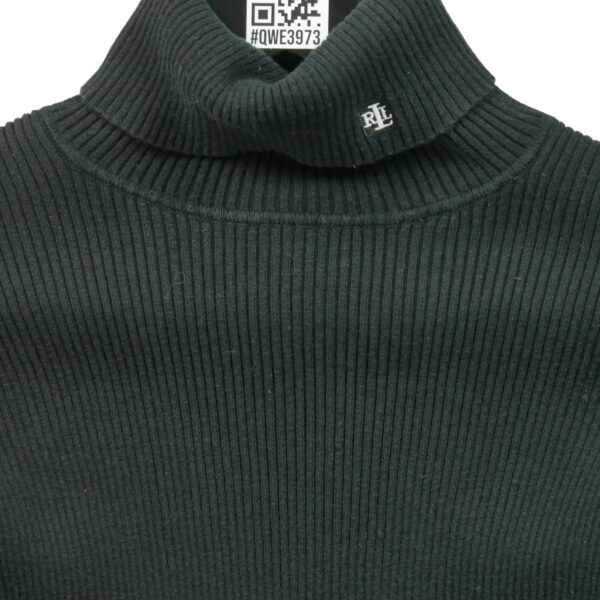 Pull femme manches longues noir Polo Ralph Lauren Col Roule