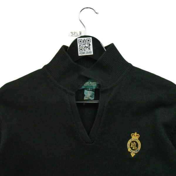 Pull femme manches longues noir Polo Ralph Lauren Col V