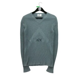 Pull homme manches longues bleu Armani Exchange Col V