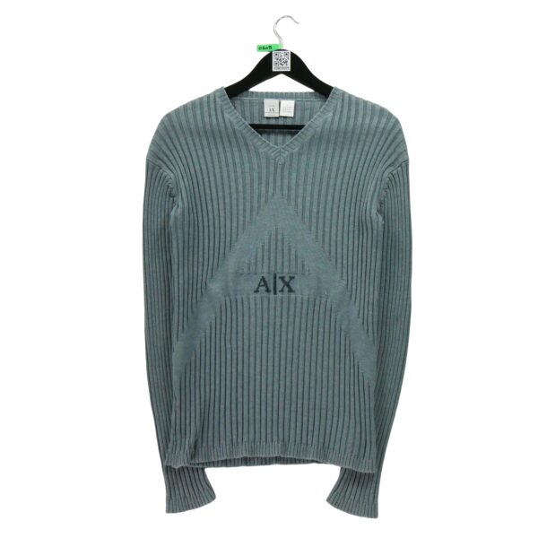 Pull homme manches longues bleu Armani Exchange Col V
