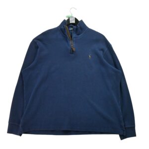 Pull homme manches longues marine Polo Ralph Lauren Col Montant