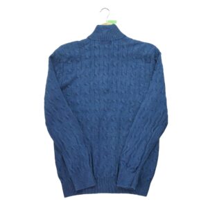 Pull homme manches longues marine Polo Ralph Lauren Col Montant