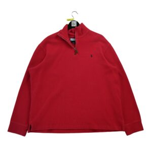 Pull homme manches longues rouge Polo Ralph Lauren Col Montant