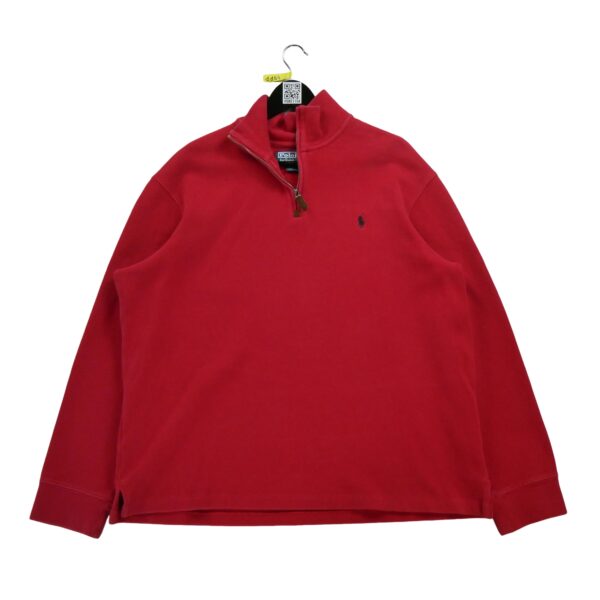Pull homme manches longues rouge Polo Ralph Lauren Col Montant