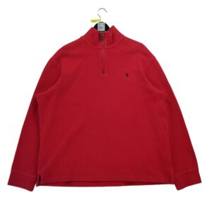 Pull homme manches longues rouge Polo Ralph Lauren Col Montant