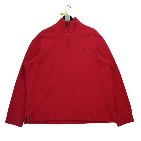 Pull homme manches longues rouge Polo Ralph Lauren Col Montant
