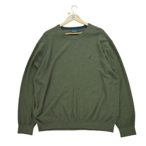 Pull homme manches longues vert Nautica Col Rond