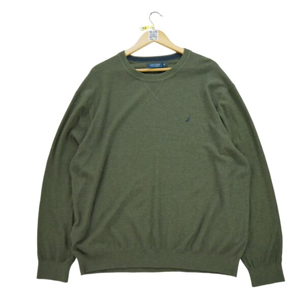 Pull homme manches longues vert Nautica Col Rond