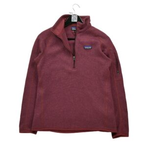 Pull polaires femme manches longues rouge Patagonia Motif chine Col Montant