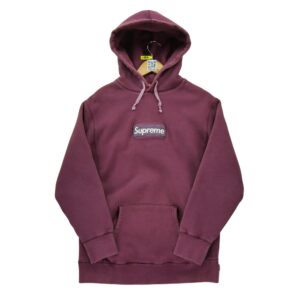 Sweat a capuche homme manches longues bordeaux Supreme Col Rond