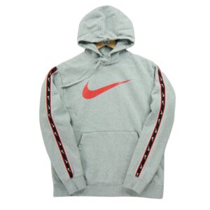 Sweat a capuche homme manches longues gris Nike Col Rond