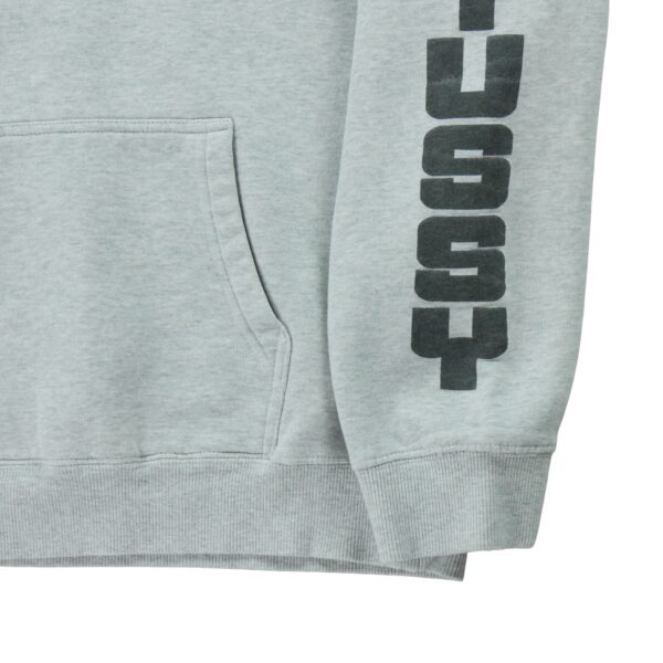 Sweat a capuche homme manches longues gris Stussy Motif chine Col V